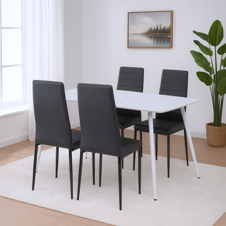 Leziter Jenna 4+1 set de sufragerie negru [1]