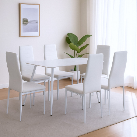 Leziter Jenna 6+1 set de sufragerie alb [1]