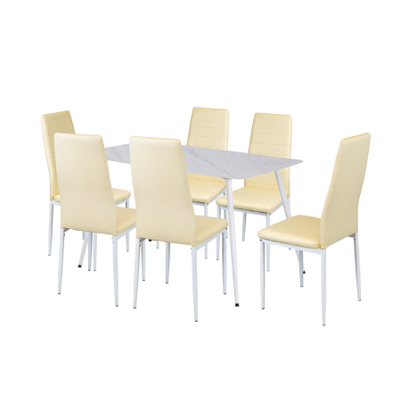 Set masă - Leziter Jenna 6+1 set de sufragerie bej