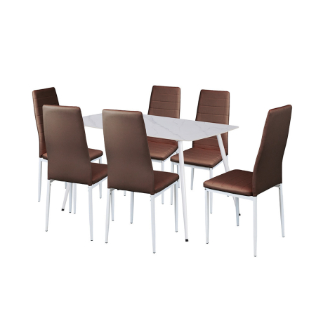 Set masă - Leziter Jenna 6+1 set de sufragerie maro