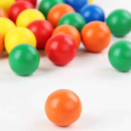 Leziter Joc de masă din lemn Montessori cu turnul cu bile curcubeu [5]