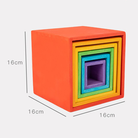 Leziter Jucărie din lemn Montessori cutie curcubeu [2]