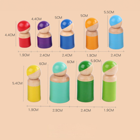 Leziter Jucărie din lemn Montessori pentru dezvoltarea abilităților, cu potrivirea formelor [5]