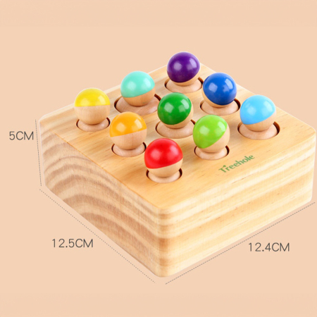 Leziter Jucărie din lemn Montessori pentru dezvoltarea abilităților, cu potrivirea formelor [4]