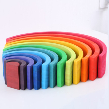 Leziter Jucărie din lemn Montessori Rainbow Builder [1]