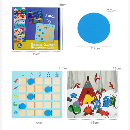 Leziter Jucărie educativă din lemn pentru numărarea dinozaurilor [2]