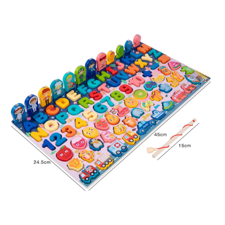 Leziter Jucărie Montessori din lemn 6 în 1, educativă și care potrivește formele [2]