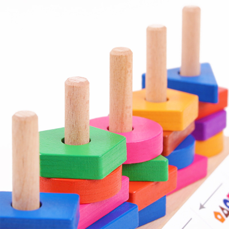 Leziter Jucărie Montessori din lemn pentru sortarea formelor [4]