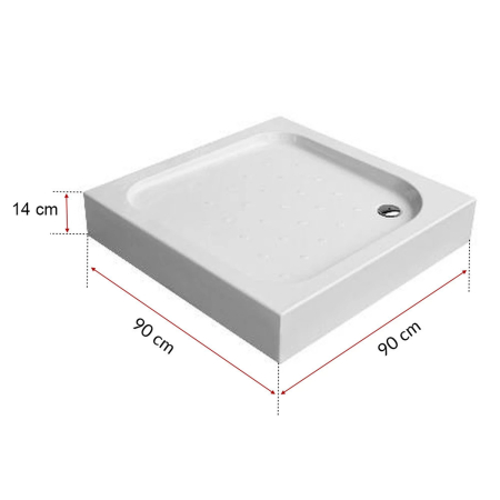 Leziter Klonberg 90x90 cm tavă de duș acrilică pătrată [2]