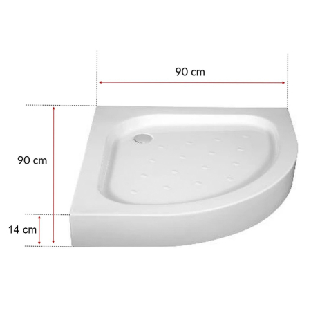 Leziter Klonberg 90x90 Tavă de duș acrilică curbată [2]