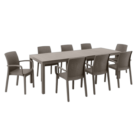 Produse temporar indisponibile - Leziter Letta II 8+1 set de mobilier de grădină cappuccino