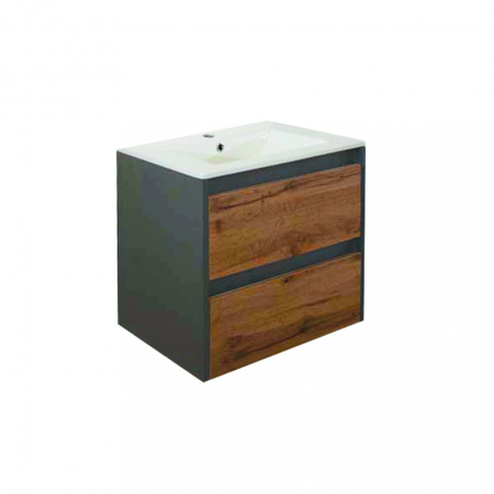Produse temporar indisponibile - Leziter Leziter PO60AANCT0 Porto 60 mobilier de baie inferior în antracit țară stejar / fără chiuvetă