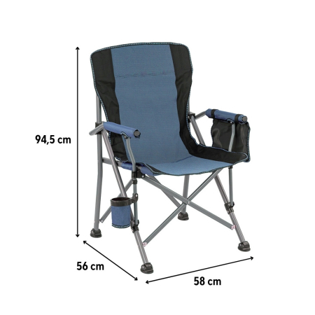 Leziter Leziter Scaun de pescuit Comfort cu braț și suport pentru pahare albastru [2]