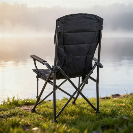 Leziter Leziter XL scaun de pescuit cu braț și suport pentru pahare negre [1]