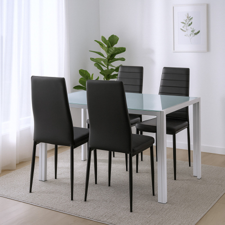 Leziter Liana 4+1 set de sufragerie negru [1]