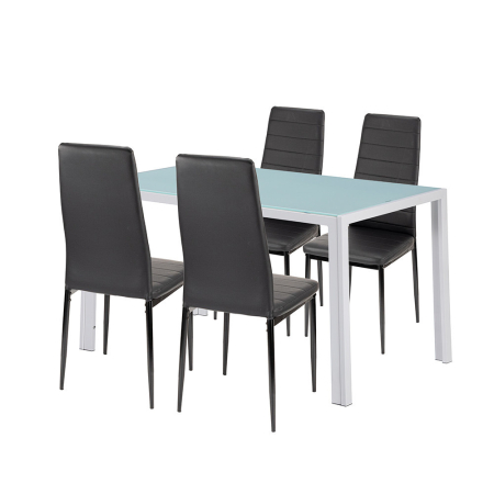 Set masă - Leziter Liana 4+1 set de sufragerie negru