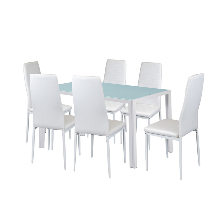 Set masă - Leziter Liana 6+1 set de sufragerie alb