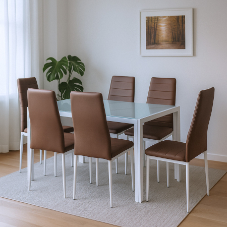 Leziter Liana 6+1 set de sufragerie maro [1]