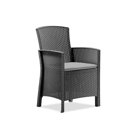 Leziter Lima fotoliu din rattan artificial cu brațe grafit [5]
