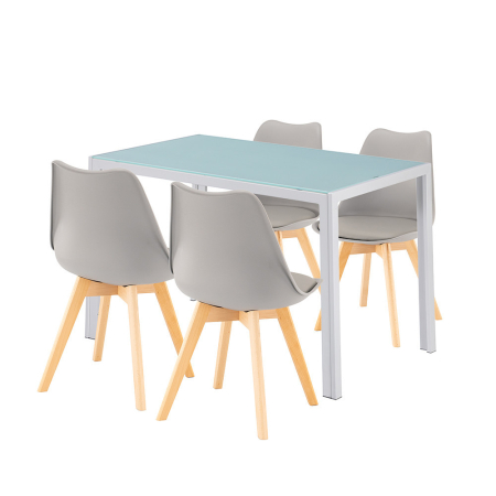 Leziter Liva 4+1 set de sufragerie alb-gri [0]