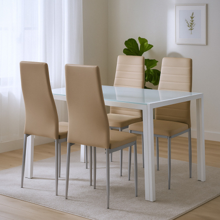 Leziter Mabel 4+1 set de luat masa bej-gri [1]