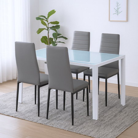 Leziter Mabel 4+1 set de sufragerie gri-negru [1]