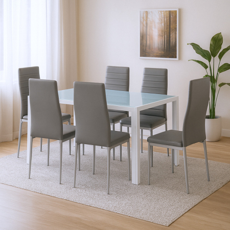 Leziter Mabel 6+1 set de luat masa gri-gri [1]