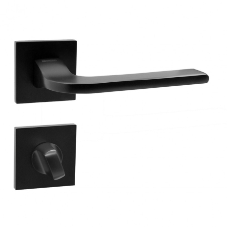 Mâner ușă - Leziter Mâner de toaletă cu rozetă pătrată neagră