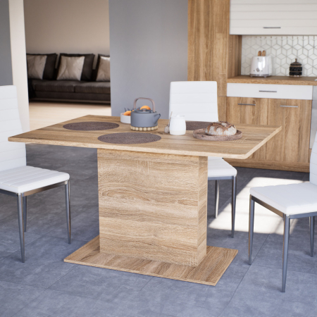 Leziter Yorki Masă de dining elegantă 138x79 cm stejar sonoma [1]