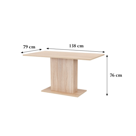 Leziter Yorki Masă de dining elegantă 138x79 cm stejar sonoma [2]