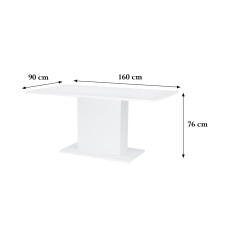 Leziter Yorki Masă de dining elegantă 160x90 cm alb [1]