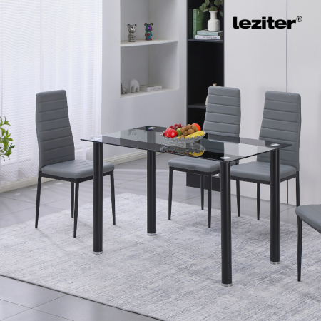 Leziter Masă de dining pătrată Riona, din sticlă, 140 cm [1]