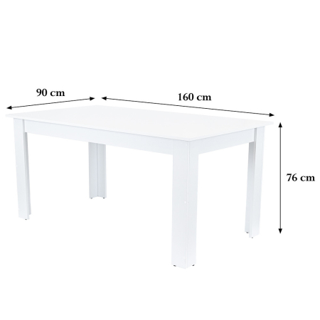 Leziter Masă de dining Yorki Standard 160x90 cm albă [3]