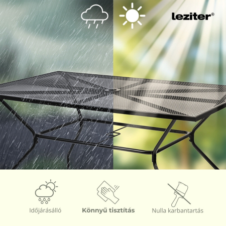 Leziter Masă de grădină din plasă metalică Melfi 150x90x75 cm antracit [4]