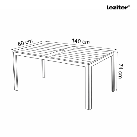 Leziter Masă de grădină Lido 140 cu cadru metalic [2]