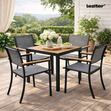 Leziter Masă de grădină Lido 80 cu cadru metalic [1]