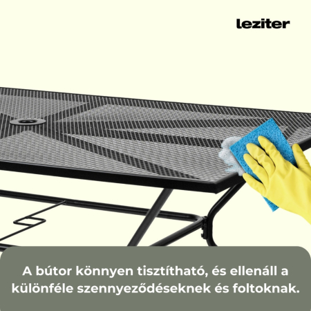 Leziter Masă de grădină Melfi din plasă metalică 150x90x75 cm [3]