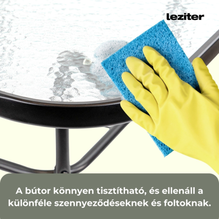 Leziter Masă de grădină Vella cu cadru metalic și sticlă [3]