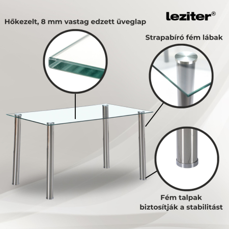 Leziter Masă pătrată din sticlă Berna 140 cm [3]