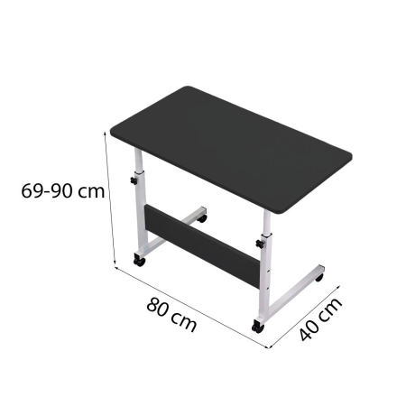 Leziter Masă pentru laptop cu înălțime reglabilă 80x40 cm negru [2]