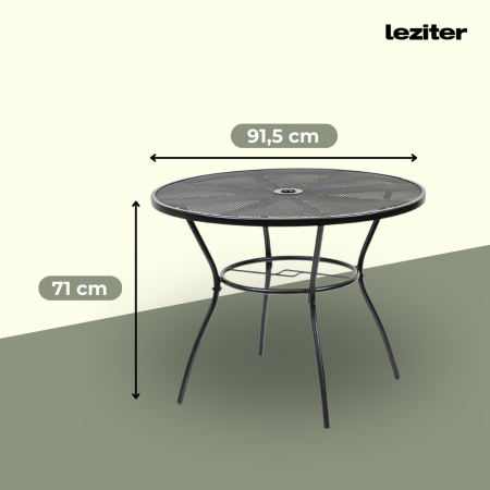 Leziter Masă rotundă de grădină Arko din plasă metalică [2]