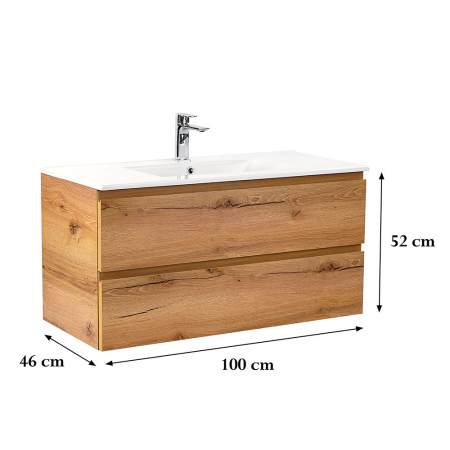 Leziter Vario Pull 100 dulap de bază cu chiuvetă stejar - stejar [2]