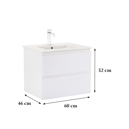 Leziter Vario Pull 60 dulap de bază cu chiuvetă alb-alb [2]