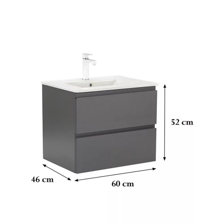 Leziter Vario Pull 60 dulap de bază cu chiuvetă antracit-antracit [2]