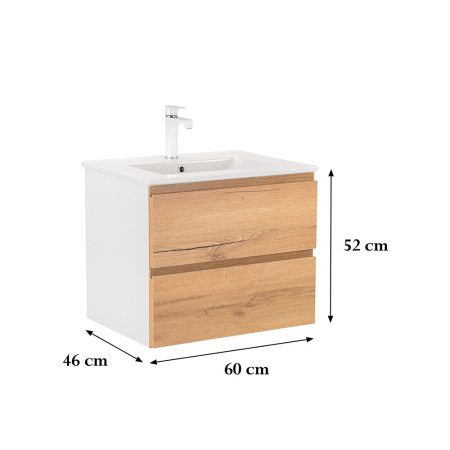 Leziter Vario Pull 60 dulap de bază cu chiuvetă stejar alb [2]