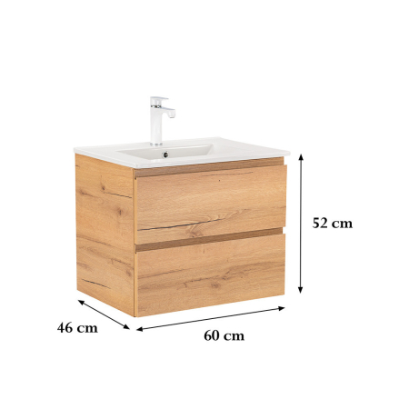 Leziter Vario Pull 60 dulap de bază cu chiuvetă stejar - stejar [2]