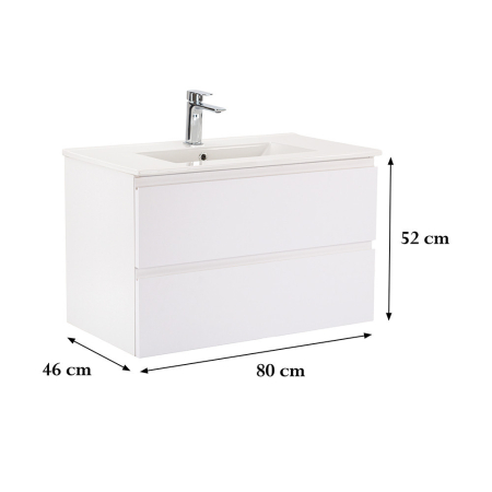 Leziter Vario Pull 80 dulap de bază cu chiuvetă alb-alb [2]