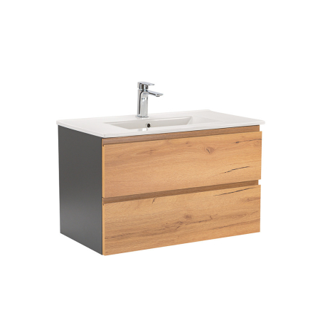 Produse temporar indisponibile - Leziter Vario Pull 80 dulap de bază cu chiuvetă stejar antracit