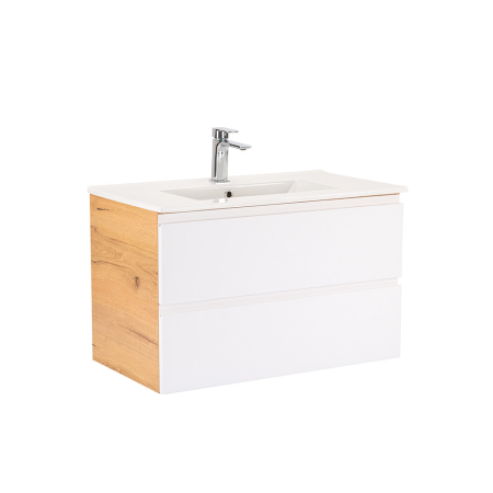 Produse temporar indisponibile - Leziter Vario Pull 80 dulap de bază cu chiuvetă stejar-alb