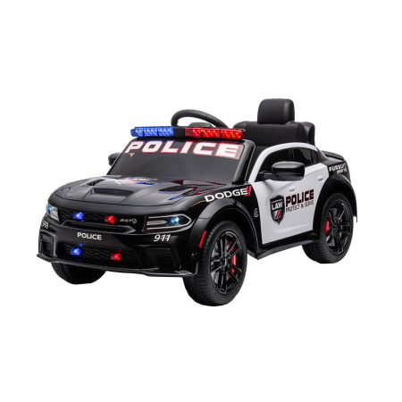 Jocuri și sport - Leziter Mașină de poliție electrică Dodge neagră